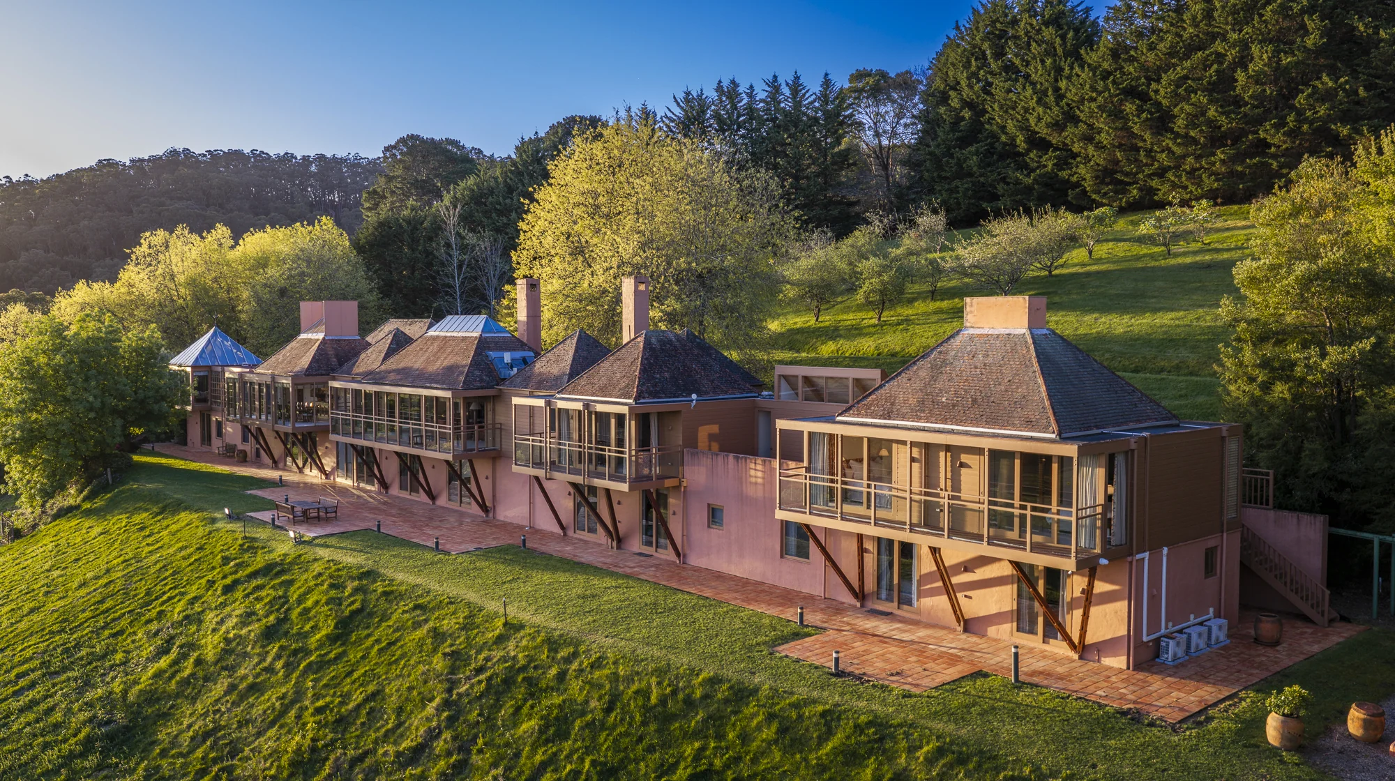 Yallock Park homestead exterior in late-afternoon light
